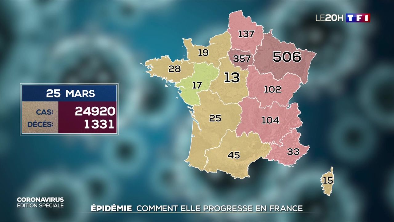 La carte de France des régions les plus touchées | LCI